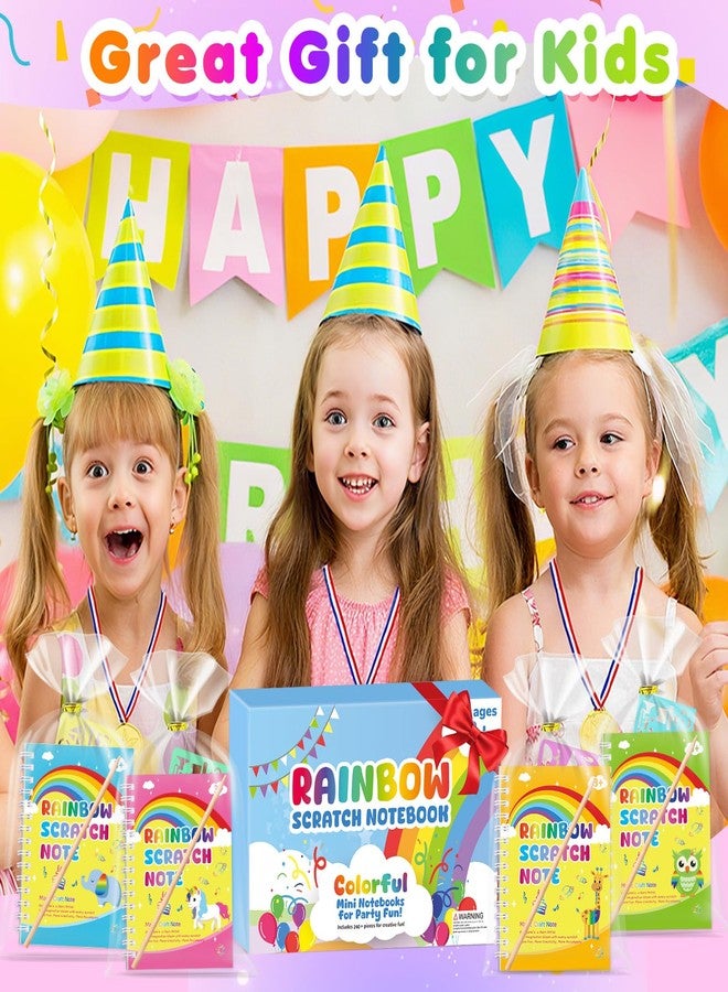 Elover Scratch Art Party Favors for Kids 24 Pack Rainbow Scratch Notebooks Birthday Goodie Bag Stuffers Classroom Prizes Bulk Craft Supplies Return Gifts for Girls & Boys Ages 3-12 Kids Christmas Gifts - Image 4